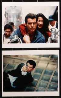4r0794 TOMORROW NEVER DIES 18 color 8x10 foreign stills 1997 Pierce Brosnan as James Bond & Michelle Yeoh!