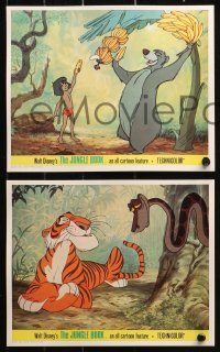 4r0871 JUNGLE BOOK 8 color English FOH LCs 1968 Disney, great cartoon images of Mowgli & his friends!