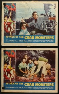 4r0509 ATTACK OF THE CRAB MONSTERS 4 LCs 1957 Roger Corman, Richard Garland, classic border art!