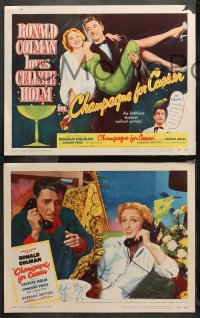 4r0063 CHAMPAGNE FOR CAESAR 8 LCs 1950 images of Ronald Colman with Celeste Holm and Vincent Price!