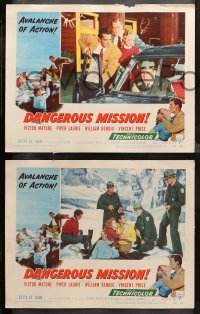 4r0083 DANGEROUS MISSION 8 LCs 1954 Victor Mature, William Bendix, Vincent Price, Piper Laurie!