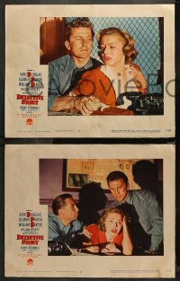 4r0420 DETECTIVE STORY 6 LCs 1951 William Wyler, Kirk Douglas can't forgive Eleanor Parker!