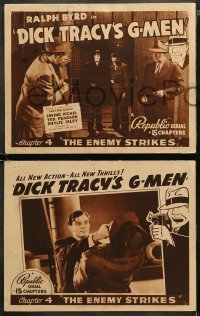 4r0097 DICK TRACY'S G-MEN 8 chapter 4 LCs 1939 Ralph Byrd, The Enemy Strikes, complete chapter set!