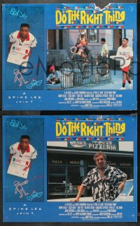 4r0424 DO THE RIGHT THING 6 LCs 1989 great image of director Spike Lee delivering pizza!