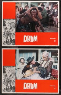 4r0102 DRUM 8 LCs 1976 Warren Oates, Pam Grier, Yaphet Kotto, Ken Norton, blaxploitation!