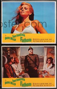 4r0117 FATHOM 8 LCs 1967 w/best close up of super sexy Raquel Welch in skydiving gear & parachute!