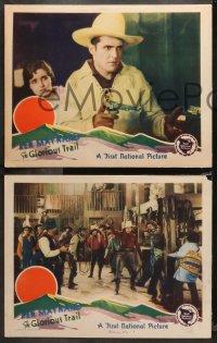 4r0470 GLORIOUS TRAIL 5 LCs 1928 great images of tough western cowboy Ken Maynard, Gladys McConnell!