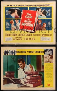 4r0146 GREAT IMPOSTOR 8 LCs 1961 Tony Curtis as Waldo DeMara, who faked being a doctor, warden & more
