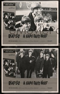 4r0151 HARD DAY'S NIGHT 8 LCs R1982 Beatles, John Lennon, Paul McCartney, George Harrison, Ringo Starr