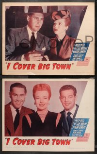 4r0164 I COVER BIG TOWN 8 LCs 1947 mystery from radio, Philip Reed & sexy Hillary Brooke!