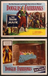 4r0476 IRON MASK 5 LCs R1953 cool border artwork and images of fencer Douglas Fairbanks, Sr.!