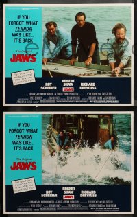 4r0529 JAWS 4 LCs R1979 Roy Scheider, Robert Shaw, Richard Dreyfuss, Spielberg's shark classic!