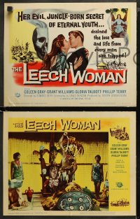 4r0187 LEECH WOMAN 8 LCs 1960 deadly female vampire drained love & life from every man she trapped!