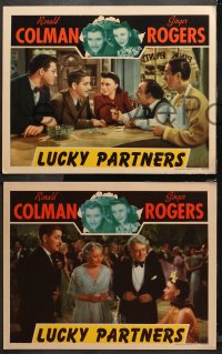 4r0540 LUCKY PARTNERS 4 LCs 1940 wonderful images of Ronald Colman & Ginger Rogers, ultra rare!