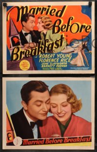 4r0203 MARRIED BEFORE BREAKFAST 8 LCs 1937 inventor Robert Young & fiancee Rice, rare complete set!