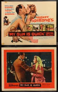 4r0218 MY GUN IS QUICK 8 LCs 1957 Mickey Spillane, sexy Whitney Blake, Robert Bray as Mike Hammer!