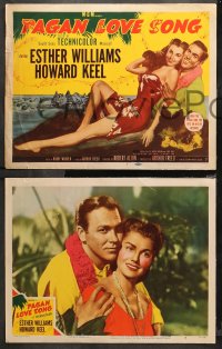 4r0235 PAGAN LOVE SONG 8 LCs 1950 Esther Williams, Howard Keel, tropical island girl Rita Moreno!