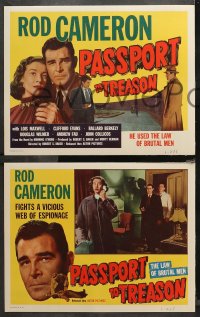 4r0238 PASSPORT TO TREASON 8 LCs 1956 Rod Cameron, Lois Maxwell, he used the law of brutal men!