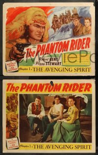 4r0243 PHANTOM RIDER 8 chapter 1 LCs 1946 Republic serial, two signed by Peggy Stewart!