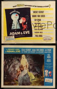 4r0251 PRIVATE LIVES OF ADAM & EVE 8 LCs 1960 images of sexy Mamie Van Doren & devil Mickey Rooney!