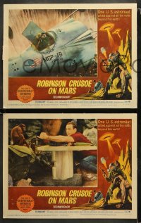 4r0266 ROBINSON CRUSOE ON MARS 8 LCs 1964 sci-fi images w/ Paul Mantee, Adam West, & a monkey!