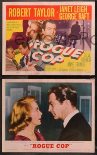 4r0268 ROGUE COP 8 LCs 1954 Robert Taylor, George Raft, sexy Janet Leigh is a thing called temptation