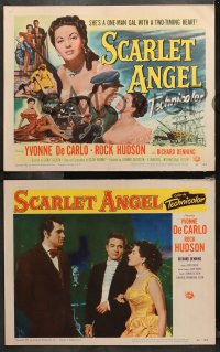 4r0276 SCARLET ANGEL 8 LCs 1952 sailor Rock Hudson & sexy gambler Yvonne DeCarlo!