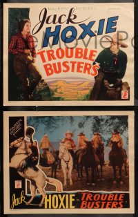 4r0338 TROUBLE BUSTERS 8 LCs 1933 Jack Hoxie in cool western action, ultra rare complete set!
