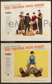 4r0339 TROUBLE WITH HARRY 8 LCs 1955 Alfred Hitchcock, Edmund Gwenn, Forsythe, Shirley MacLaine!