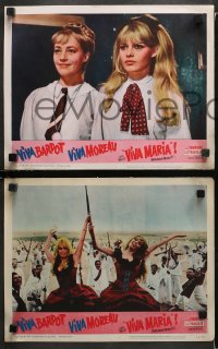 4r0350 VIVA MARIA 8 LCs 1965 Louis Malle, sexiest French babes Brigitte Bardot & Jeanne Moreau!