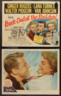 4r0354 WEEK-END AT THE WALDORF 8 LCs 1945 Ginger Rogers, Lana Turner, Walter Pidgeon, Van Johnson!