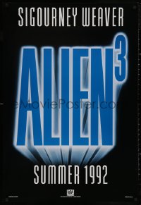 4s0821 ALIEN 3 int'l teaser DS 1sh 1992 Sigourney Weaver, 3 times the danger, different design!