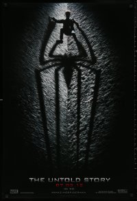4s0823 AMAZING SPIDER-MAN teaser DS 1sh 2012 shadowy image of Andrew Garfield climbing wall!