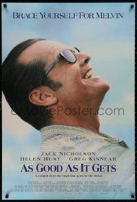 4s0827 AS GOOD AS IT GETS DS 1sh 1998 great close up smiling image of Jack Nicholson as Melvin!