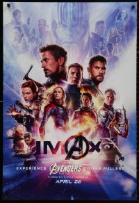 4s0831 AVENGERS: ENDGAME IMAX teaser DS 1sh 2019 Marvel, great montage with Hemsworth & cast!