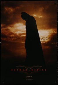 4s0842 BATMAN BEGINS teaser DS 1sh 2005 June 17, full-length image of Christian Bale in title role!