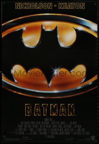 4s0838 BATMAN 1sh 1989 directed by Tim Burton, cool image of Bat logo, new credit design!
