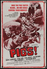 4s0889 PIGS 1sh 1972 art of wacky killer pigs, no one could control their hunger!