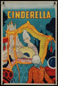 4s0025 CINDERELLA stage play English double crown 1930s art of Cinderella getting out of carriage!