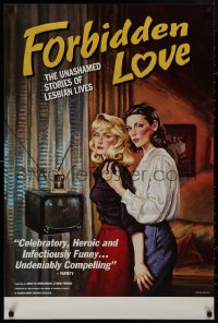 4s0919 FORBIDDEN LOVE 24x36 1sh 1992 lesbian documentary, cool pulp art by Janet Wilson!