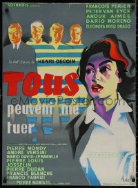4s0585 EVERYBODY WANTS TO KILL ME French 23x31 1957 Peter Van Eyck, Clement Hurel artwork!