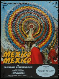 4s0599 MEXICO-MEXICO French 23x30 1968 Carlos Fuentes, men wearing colorful Mexican Quetzal headdresses