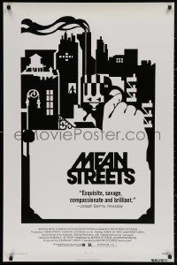 4s1029 MEAN STREETS 1sh 1973 Scorsese, Robert De Niro, Keitel, alternate black & white artwork!