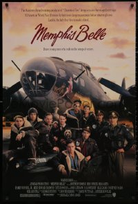 4s1030 MEMPHIS BELLE DS 1sh 1990 Matt Modine, Sean Astin, cool cast portrait by WWII B-17 bomber!