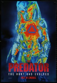 4s1065 PREDATOR style B int'l teaser DS 1sh 2018 great image of the alien as seen in thermal-vision!