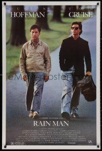 4s1072 RAIN MAN 1sh 1988 Tom Cruise & autistic Dustin Hoffman, directed by Barry Levinson!