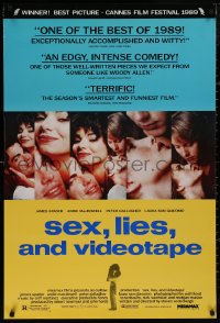 4s1105 SEX, LIES, & VIDEOTAPE 1sh 1989 James Spader, Andie MacDowell, Steven Soderbergh directed!