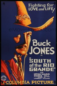 4s0011 SOUTH OF THE RIO GRANDE S2 poster 2000 best close-up art of western cowboy Buck Jones!