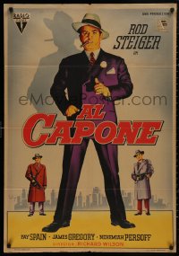 4s0626 AL CAPONE Spanish 1959 Soligo art of Rod Steiger as most notorious gangster!