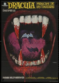 4s0641 DRACULA PRINCE OF DARKNESS Spanish 1972 different Mac Gomez bloody vampire fangs art!